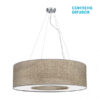 Colgante Grande Haiti 4xe27 Cromo/Madera Gris Regx80x80 Cm