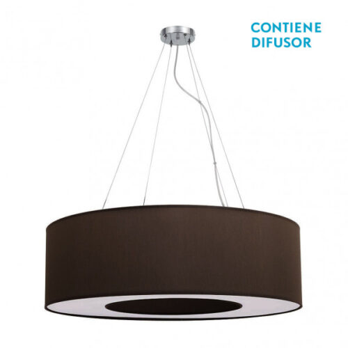 Colgante Grande Haiti 4xe27 Cromo/Marron Regx80x80 Cm