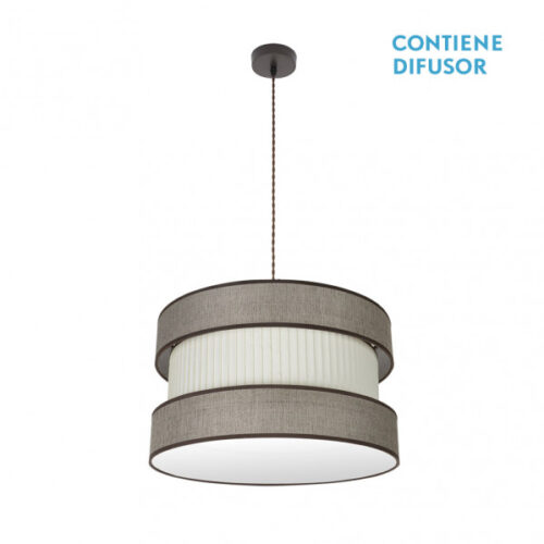Colgante Home 2xe27 Marron/marron-beis Regx50x50 Cm
