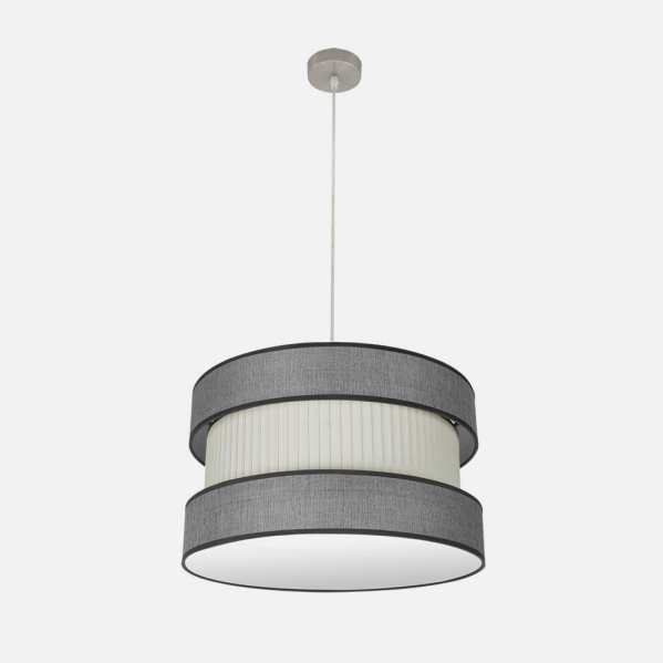 Colgante Home 2xe27 Niquel/gris-beis Regx50x50 Cm