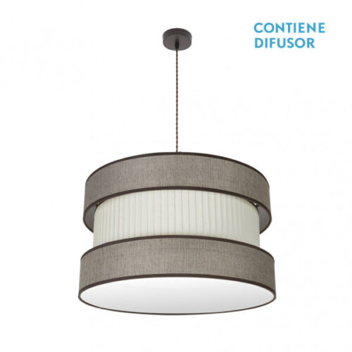 Colgante Home 3xe27 Marron/marron-beis Regx60x60 Cm
