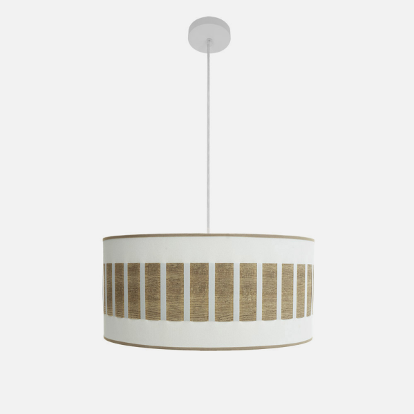 Colgante Ivanna 2xe27 Blanco/blanco-madera Clara Regx50x50 Cm