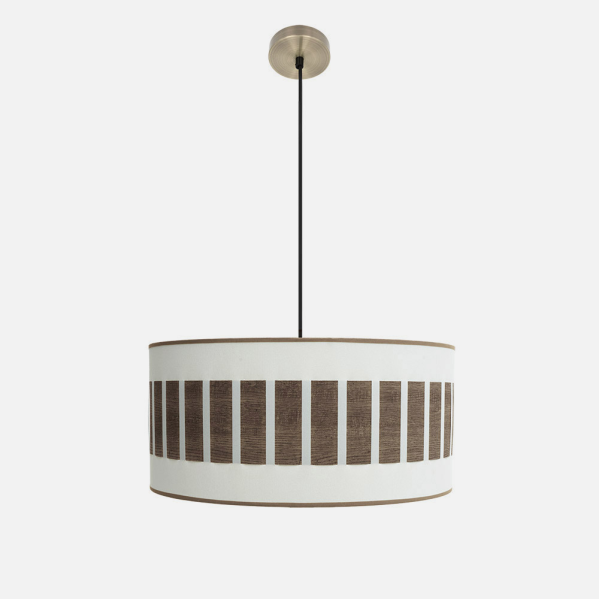 Colgante Ivanna 2xe27 Cuero/blanco-madera Oscura Regx50x50 Cm