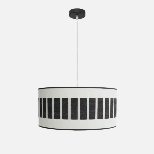 Colgante Ivanna 2xe27 Negro/blanco-madera Negra Regx50x50 Cm
