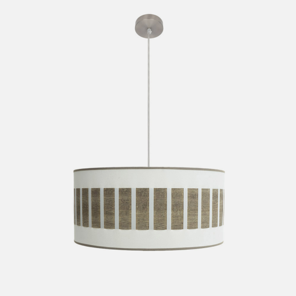 Colgante Ivanna 2xe27 Niquel/blanco-madera Gris Regx50x50 Cm