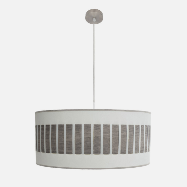 Colgante Ivanna 3xe27 Niquel/blanco-madera Gris Regx60x60 Cm