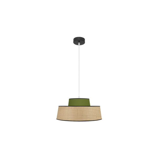 Colgante Jia 1xe27 Natural/verde Regx40x40 cm