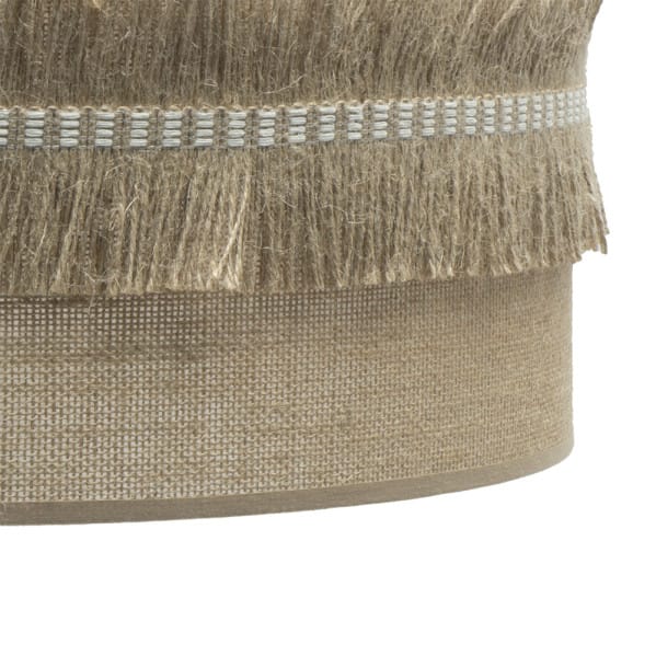 Colgante Kala 1xe27 Cuero/saco Regx30x30 Cm Con Flecos