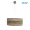 Colgante Kala 3xe27 Cuero/saco Regx60x60 Cm Con Flecos
