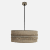 Colgante Kala 3xe27 Cuero/saco Regx60x60 Cm Con Flecos