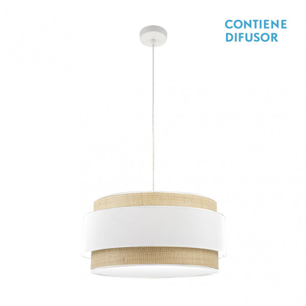 Colgante Kandy 3xe27 Natural/blanco Regx60x60 Cm