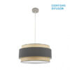 Colgante Kandy 3xe27 Natural/gris Regx60x60 Cm