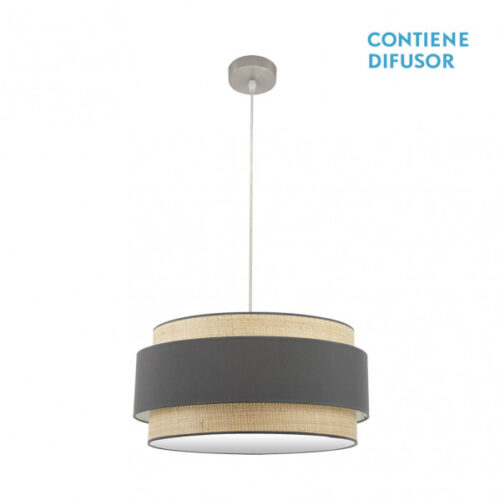 Colgante Kandy 3xe27 Natural/gris Regx60x60 Cm