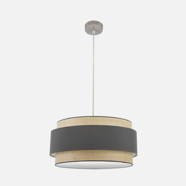 Colgante Kandy 3xe27 Natural/gris Regx60x60 Cm