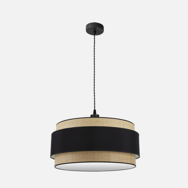 Colgante Kandy 3xe27 Natural/negro Regx60x60 Cm
