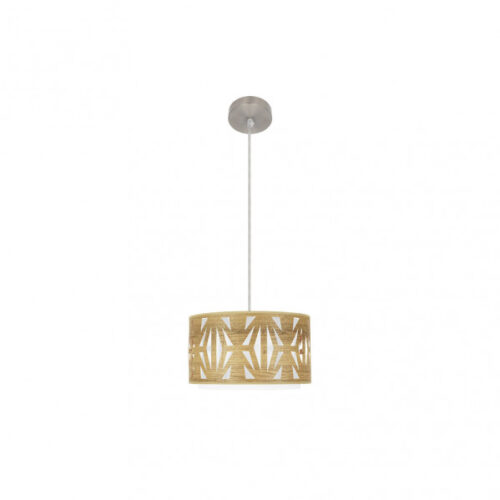 Colgante Katerina 1xe27 Niquel/madera Clara Regx30x30 cm