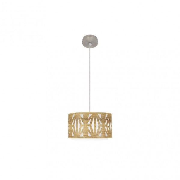 Colgante Katerina 1xe27 Niquel/madera Clara Regx30x30 cm