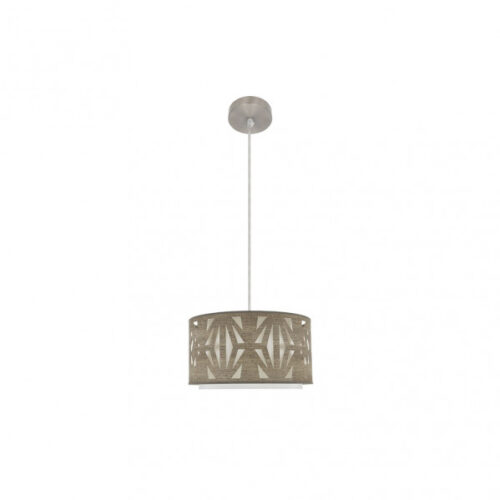 Colgante Katerina 1xe27 Niquel/madera Gris Regx30x30 cm