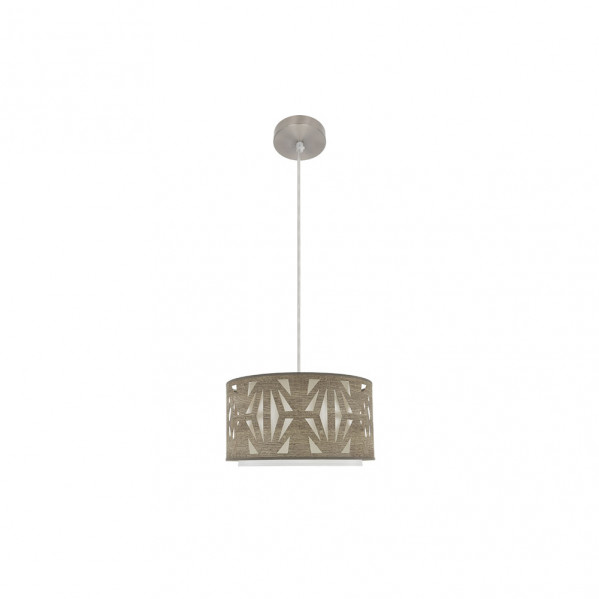 Colgante Katerina 1xe27 Niquel/madera Gris Regx30x30 cm