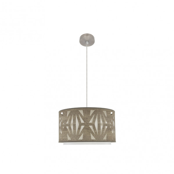 Colgante Katerina 1xe27 Niquel/madera Gris Regx40x40 cm
