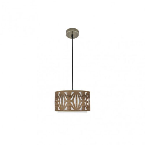 Colgante Katerina 1xe27 Cuero/madera Oscura Regx30x30 cm