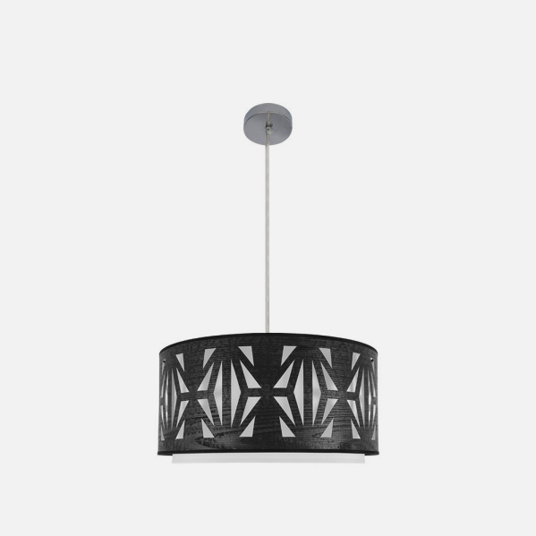 Colgante Katerina 2xe27 Cromo/Madera Negra Regx50x50 cm