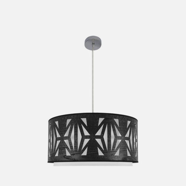 Colgante Katerina 3xe27 Cromo/madera Negra Regx60x60 cm