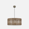 Colgante Katerina 3xe27Cuero/madera Oscura Regx60x60 cm