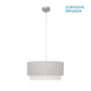 Colgante Kenya 3xe27 Gris/blanco Regx40x40 Cm