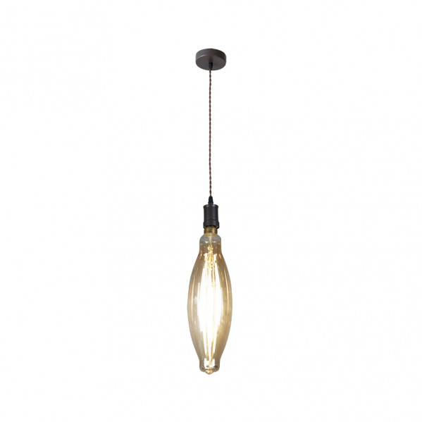 Colgante Lilia 1xe27 Marron/ambar  Bombilla  Incluida 8w 3000k 640lm Regx12x12 Cm
