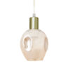 Colgante Meteoro 1xe27 Cuero/ambar Regx14 3 Oquedades