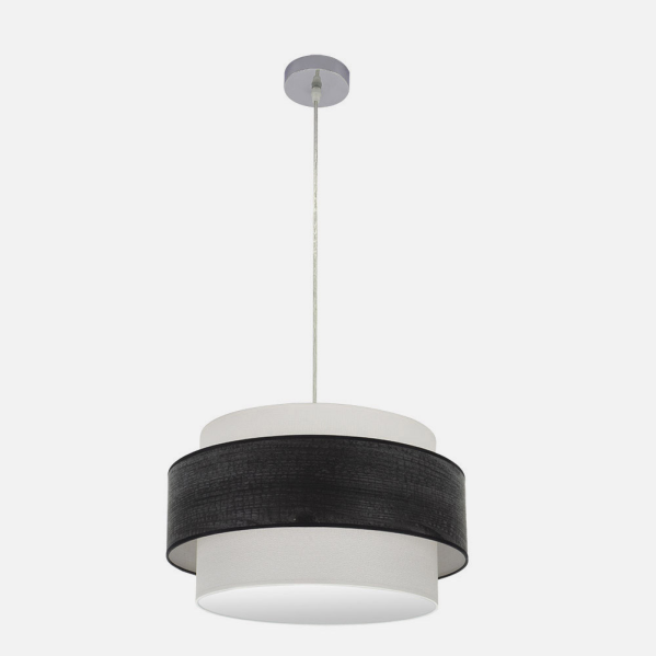 Colgante Myriam 2xe27 Cromo/madera Negra Regx50x50 Cm
