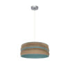 Colgante Natalia 1xe27 Niquel/saco-turquesa Regx40x40 Cm