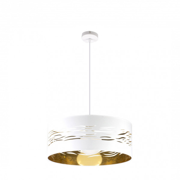 Colgante Niebla 1xe27 Blanco/blanco-oro Regx50x50 Cm