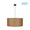 Colgante Tapiro 3xe27 Pergamino/negro Regx60x60 cm