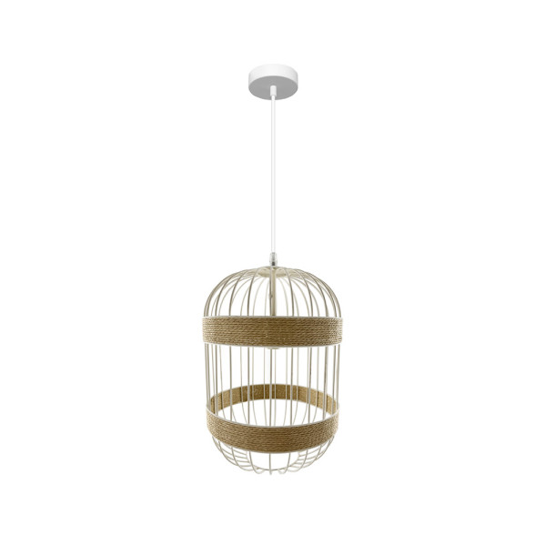 Colgante Piamonte 1xe14 Blanco/natural Regx26x26cm