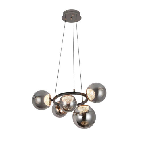Colgante Pompeya 5l Negro 35w 3000-4000-6000k C/remoto Y Reg.intensidad 3150lm Regx58x58 Cm