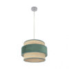 Colgante Reyes 1xe27 Cromo/natural-verde Regx40x40 Cm