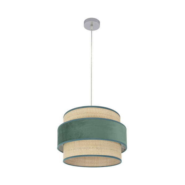 Colgante Reyes 1xe27 Cromo/natural-verde Regx40x40 Cm