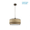 Colgante Roque 2xe27 Natural/marron Regx50x50 Cm