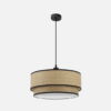 Colgante Roque 3xe27 Natural/negro Regx60x60 Cm