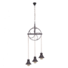 Colgante Rustico Rueca  3xe27 Marron