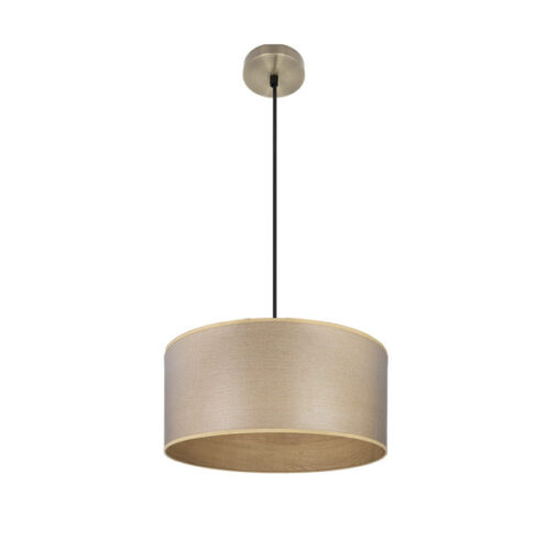Colgante Tania 1xe27 Cuero/madera Clara Regx40x40 Cm