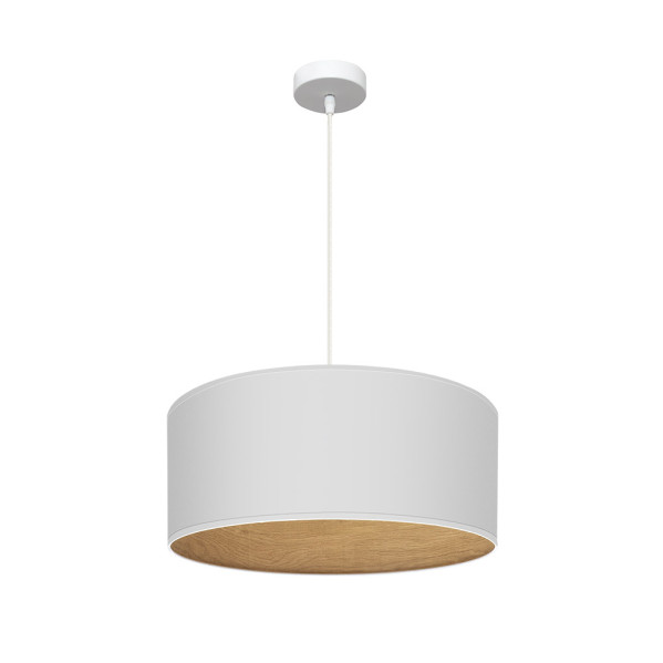 Colgante Tania 1xe27 Blanco/blanco-madera Clara Regx50x50 Cm