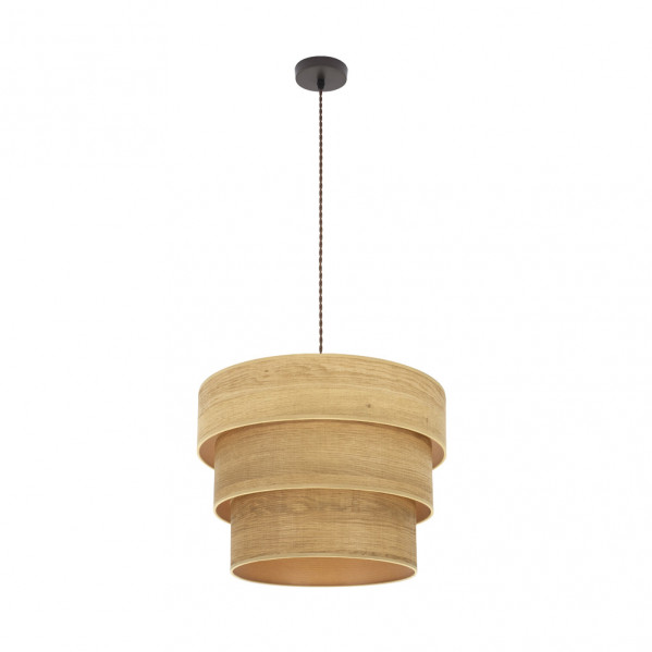 Colgante Triple Smile 1xe27 Marron/madera Clara Regx40x40 Cm