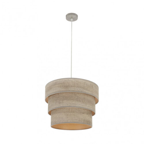 Colgante Triple Smile 1xe27 Niquel/madera Gris Regx40x40 Cm
