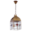 Farol Granadino 4 Caras Grande 1xe27 Cuero/colores REGx20x20 Cm