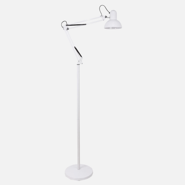 Flexo De Pie Articulable Rutilo 1xe27 Blanco 180x28x28 Cm