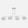 Lampara 4lp Bremen Cromo/blanco-plata 4xe14 Regx94x34 Cm