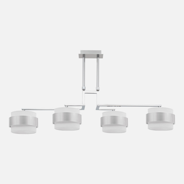 Lampara 4lp Bremen Cromo/blanco-plata 4xe14 Regx94x34 Cm